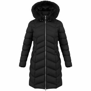 Tahari Black Down Puffer Coat with Removable Faux Fur Hood | Size M | Like New